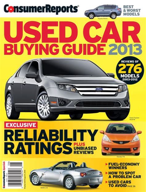 Full Download Consumer Reports Used Car Guide 2013 