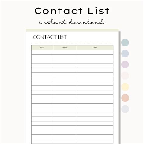 Contact Number List