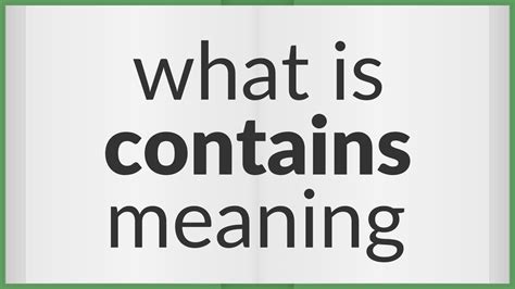 contains meaning