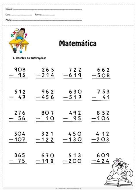 Contas De Matematica 4 Ano