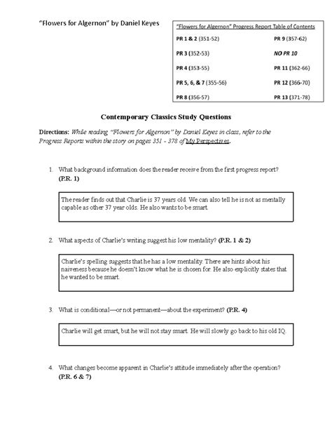 Contemporary Classics Study Guide Questions 1984 Answers