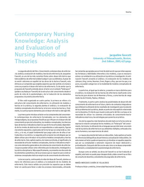 Contemporary Nursing Knowledge Analysis And Evaluation Of Nursing Models And Theories