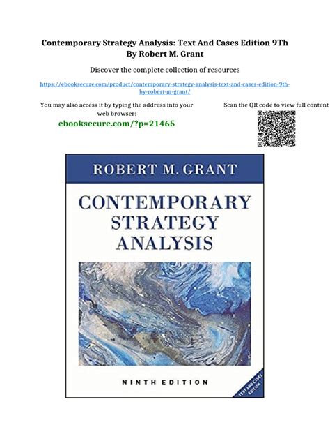 contemporary strategy analysis 9th edition