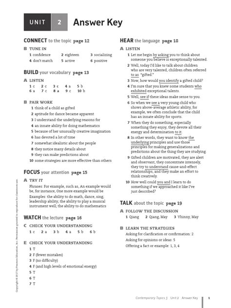 Contemporary Topics 3 Answer Key Teacher Djcool