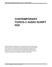 Full Download Contemporary Topics 3 Audio Script 