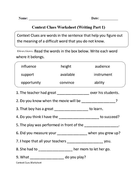 Context Clues 5th Grade Ela Worksheets And Answer Context Clues Worksheet 5th Grade - Context Clues Worksheet 5th Grade