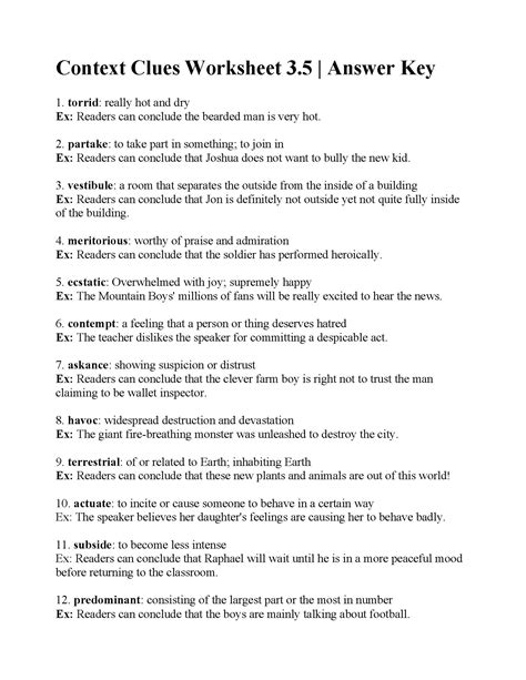 Context Clues Worksheets With Answers Lumos Learning Context Clues 8th Grade Worksheet - Context Clues 8th Grade Worksheet