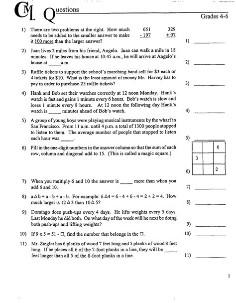 Continental Math League Practice Problems