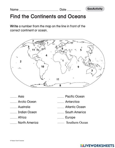 Continents And Oceans Social Studies Worksheets And Study Continent Worksheet For 3rd Grade - Continent Worksheet For 3rd Grade