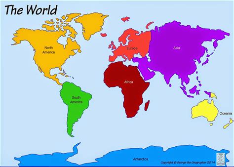Continents Of The World Map Of Continents