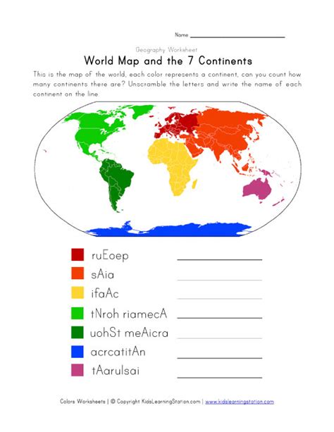 Continents Worksheet The Continents Of The World Nations The Seven Continents Worksheet - The Seven Continents Worksheet