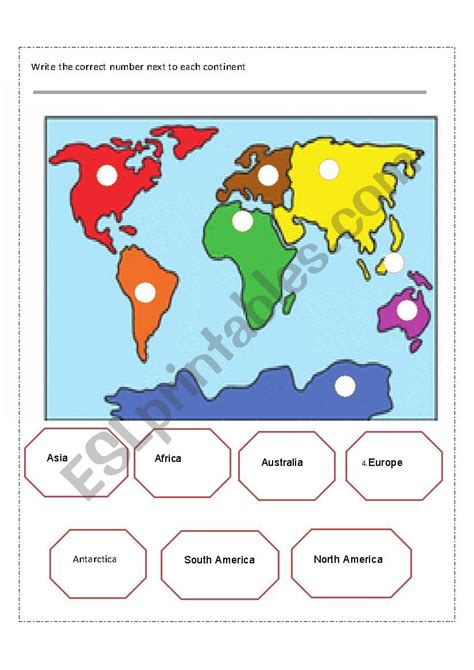 Continents Worksheets The Seven Continents Of The World The Seven Continents Worksheet - The Seven Continents Worksheet