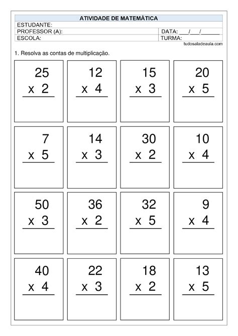 Continhas De Multiplicação