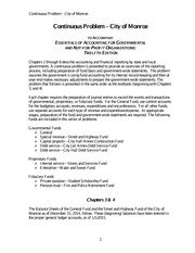 continuous problem city of monroe solution answers