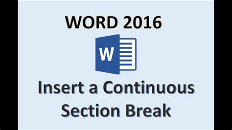 Continuous Section Break