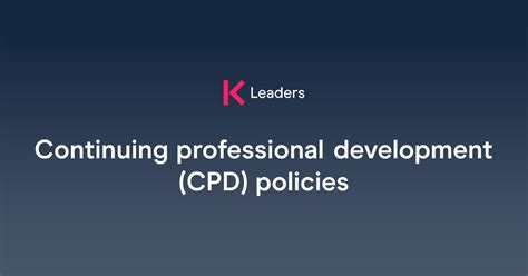 Read Online Continuous Professional Development Cpd Policy 