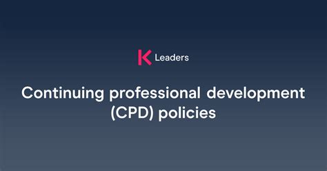 Read Online Continuous Professional Development Cpd Policy 