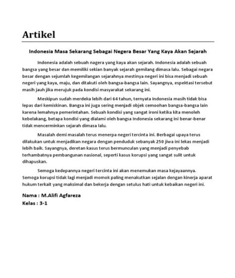 Contoh Artikel Singkat