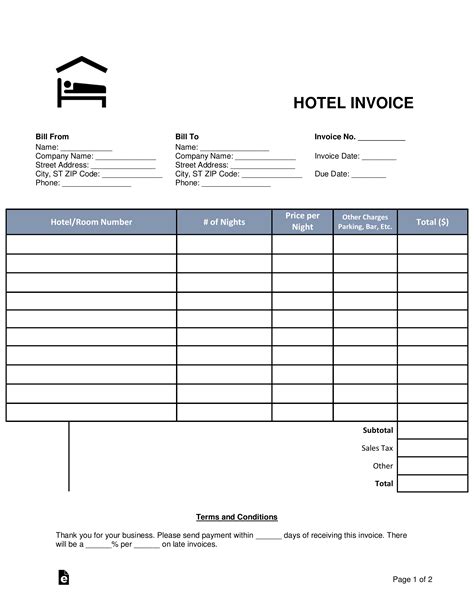 Contoh Bil Hotel
