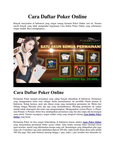 contoh cara daftar poker online Array
