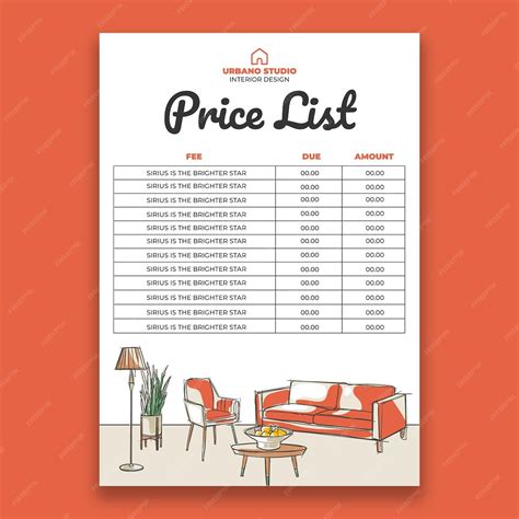 contoh desain price list