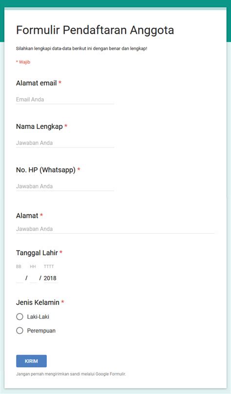 Contoh Google Form