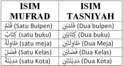 Contoh Isim Mufrad
