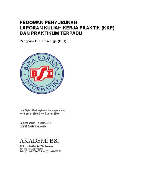 contoh kkp bsi pdf