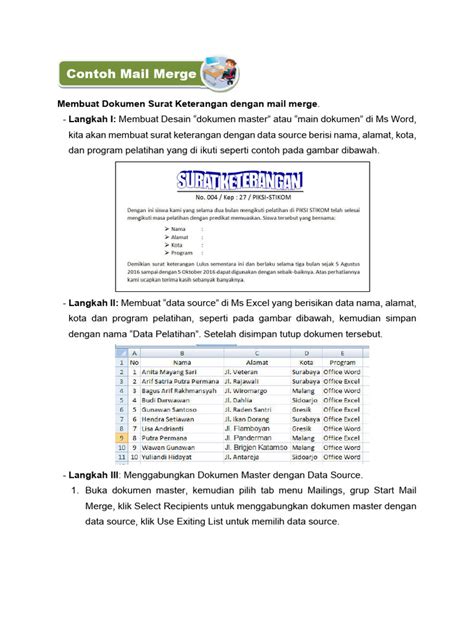 Contoh Mail Merge