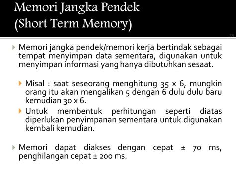 contoh memori jangka pendek