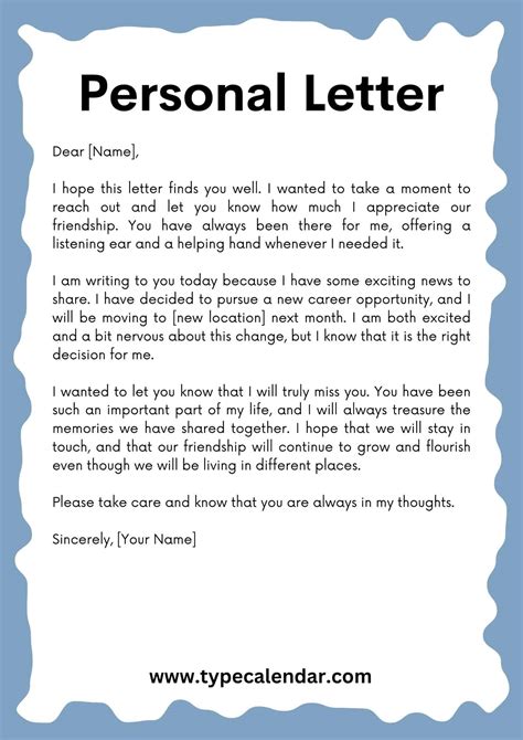 contoh personal letter