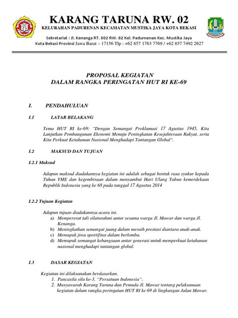 contoh proposal kegiatan 17 agustus osis pdf