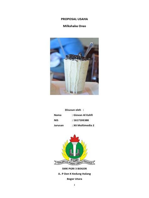 contoh proposal usaha minuman milkshake pdf
