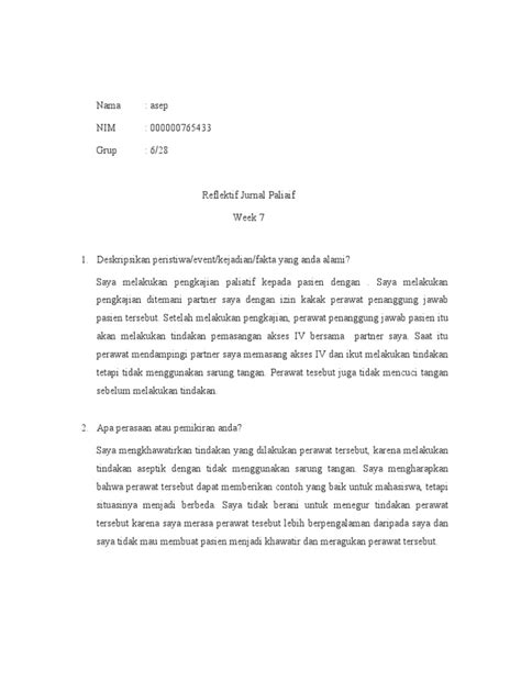Contoh Reflective Journal