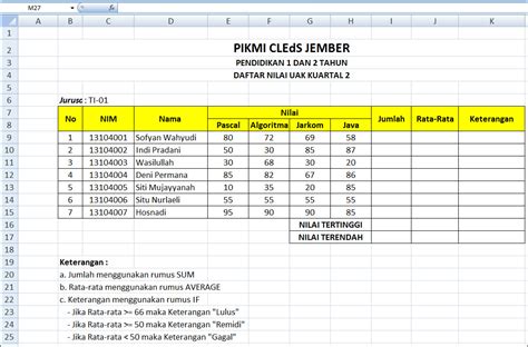 Contoh Soal Excel