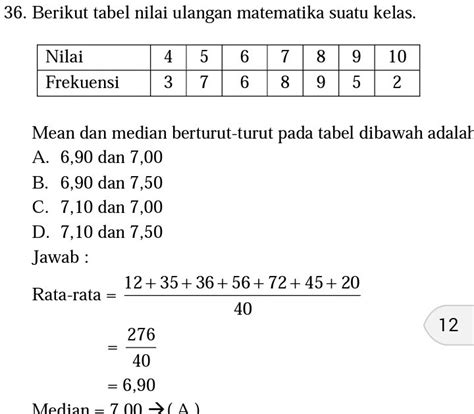 Contoh Soal Mean