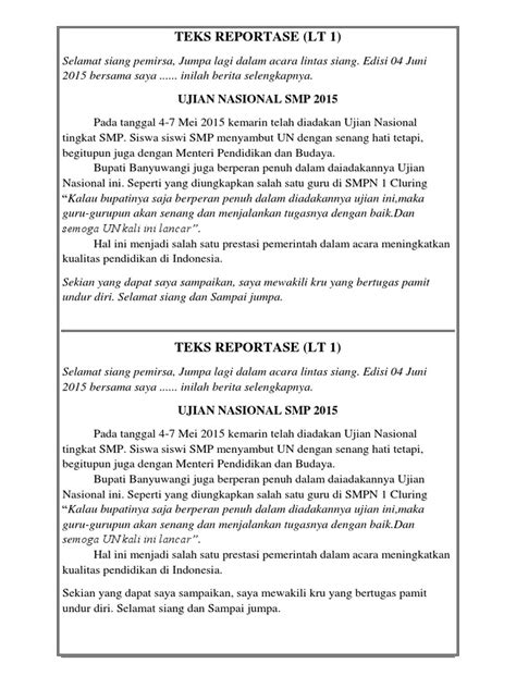 Contoh Teks Reportase