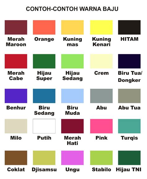 Contoh Warna  16 Nama Warna Dalam Bahasa Inggris Dan Contoh - Contoh Warna