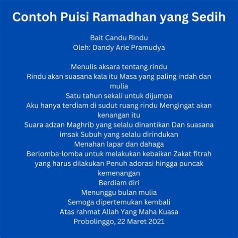 Koleksi Puisi Ramadhan Menyentuh Hati, Meriahkan Bulan Suci