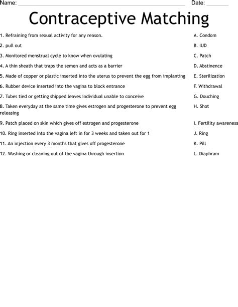 Contraceptive Methods Worksheet   Pdf Contraception Relationships And Sex Education Lesson Plan - Contraceptive Methods Worksheet