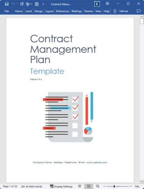 Read Contract Management Plan Template Optional Contract 