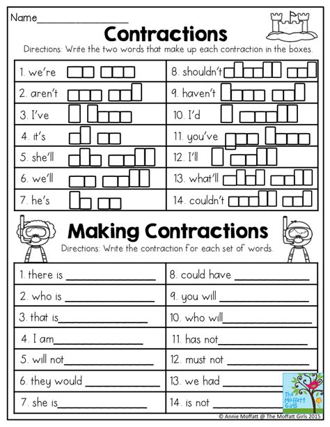 Contraction Worksheet 4th Grade   Contraction Action Worksheets 99worksheets - Contraction Worksheet 4th Grade