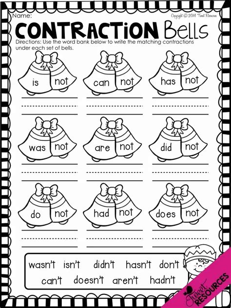 Contraction Worksheets First Grade Teaching Resources Tpt First Grade Contraction Worksheet - First Grade Contraction Worksheet