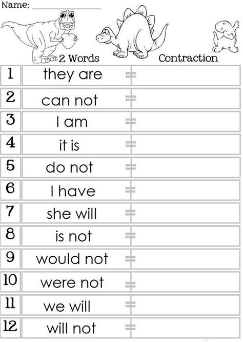 Contraction Worksheets Teaching Contractions Contractions Activities For Second Grade - Contractions Activities For Second Grade