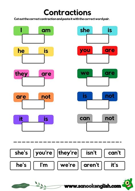 Contraction Worksheets Teaching Contractions First Grade Contraction Worksheet - First Grade Contraction Worksheet