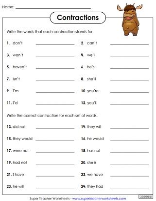 Contractions Worksheet Teaching Resources Teacher Made Twinkl Contraction Worksheet Grade 3 - Contraction Worksheet Grade 3