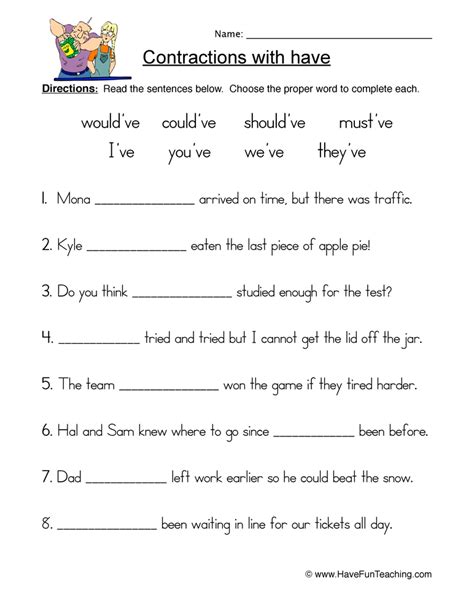 Contractions Worksheets Tutoring Hour First Grade Contraction Worksheet - First Grade Contraction Worksheet