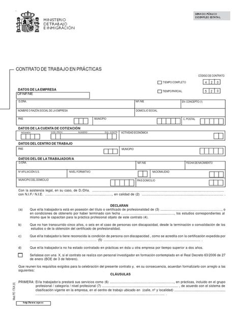 Contrato En Practicas