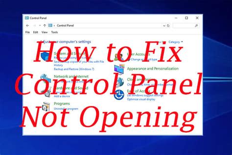 control panel won t open windows 10