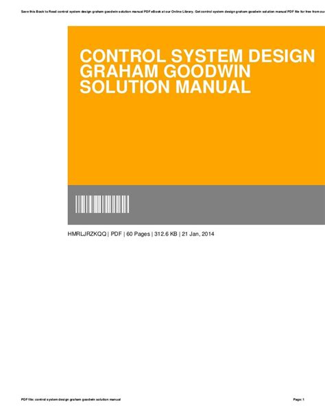 Full Download Control System Design Graham Goodwin Solution Manual 